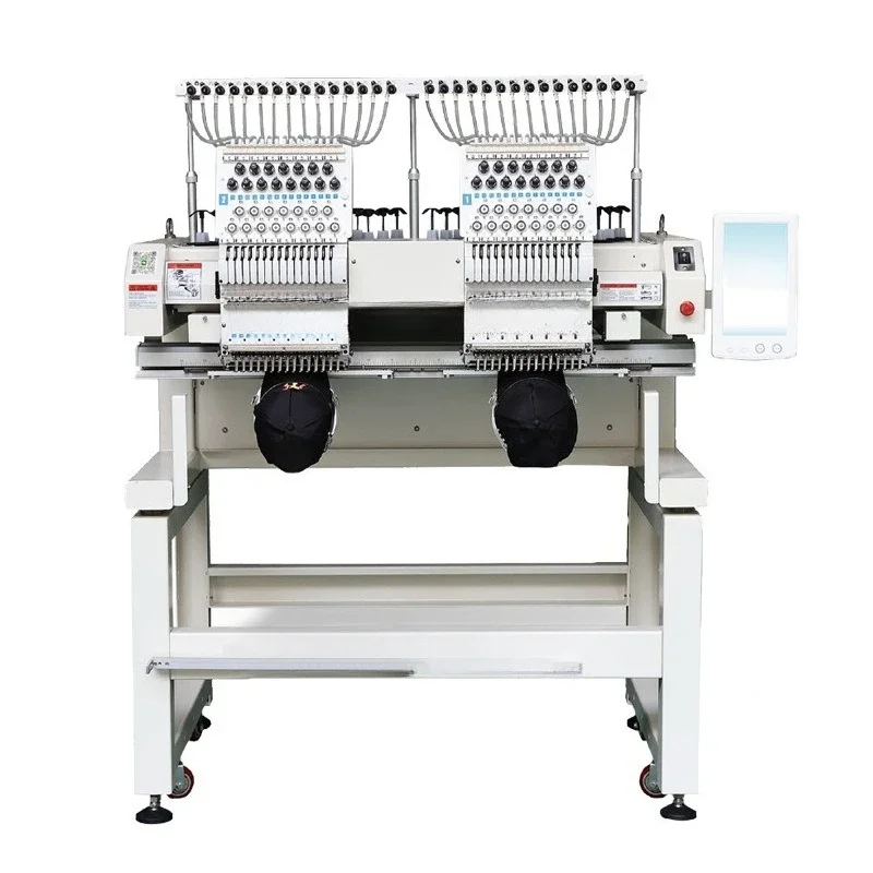 Automatic double head 12/15 needle computerized embroidery machine, small embroidery machine