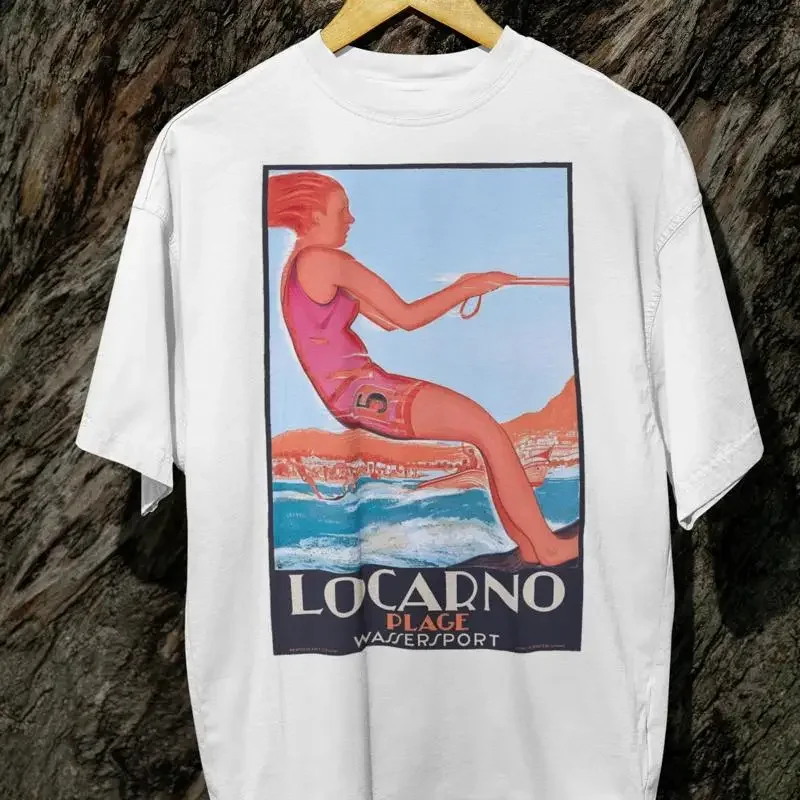 1928 Switzerland T Shirt Locarno Watersports SweaT Travel For Swiss Schweiz Euro Trip