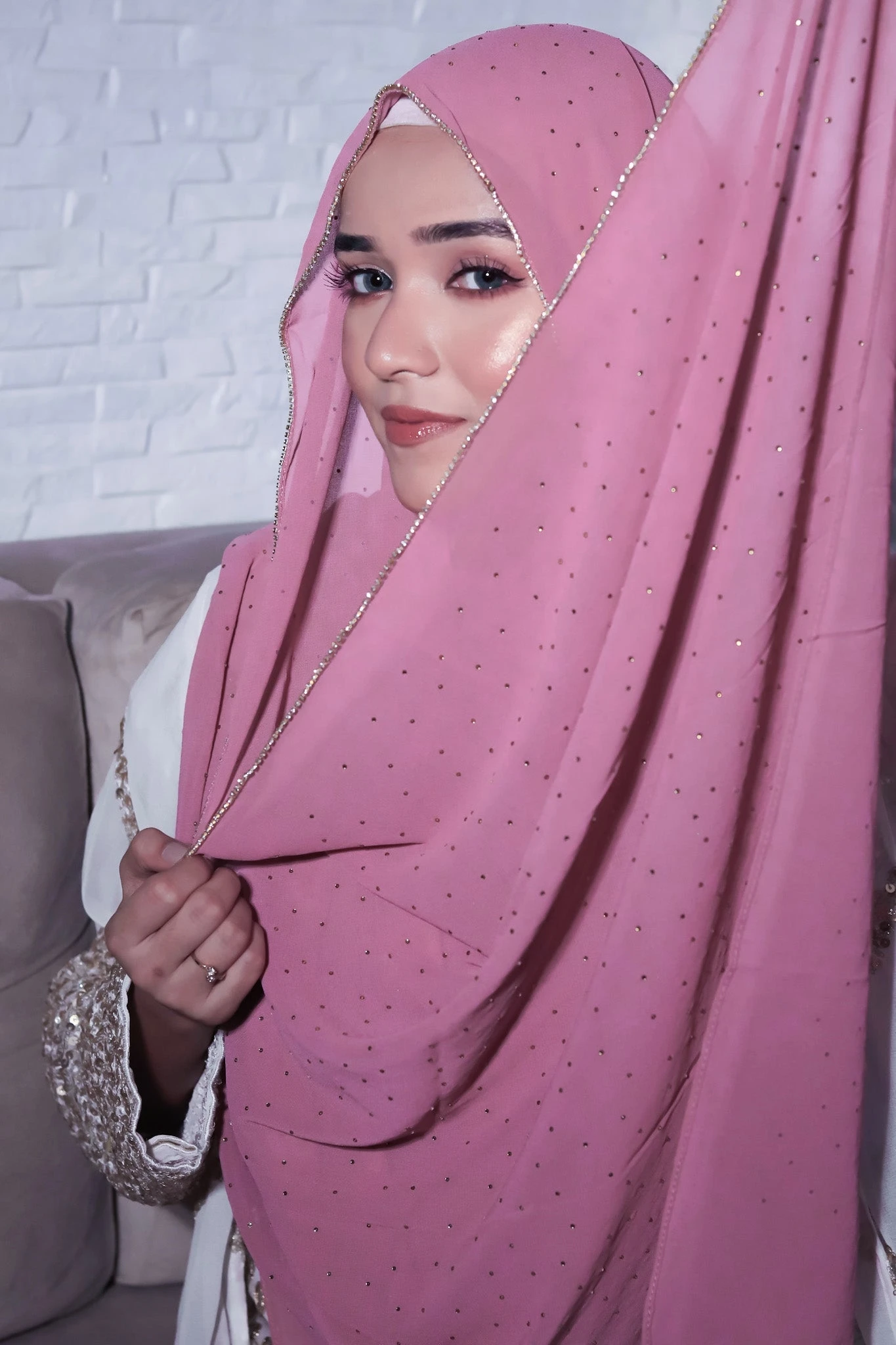 Hijab de cadeia de cristal para mulheres muçulmanas, lenço longo chiffon, lenços macios, envoltórios de pedra brilhante, elegante foulard, moda,