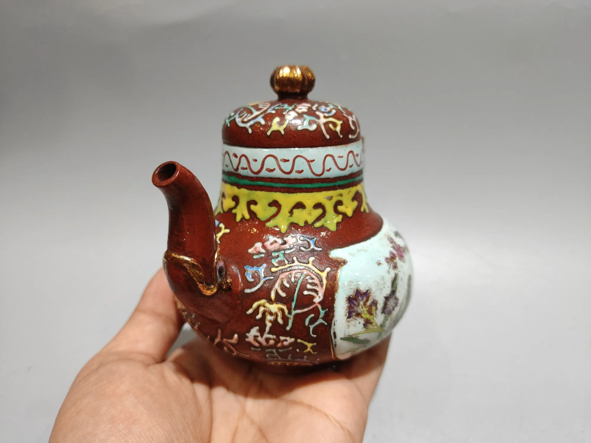 Yixing Purple Clay Teapot Red mud Pointillism Magpie and Plum Blossom Dragon Pot Siting Pot Teapot Flagon Gather fortune