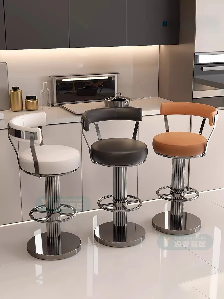 كرسي منزلي إيطالي كرسي خلفي حديث بسيط دوار كرسي مرتفع رفع مقعد مرتفع للقدم #3