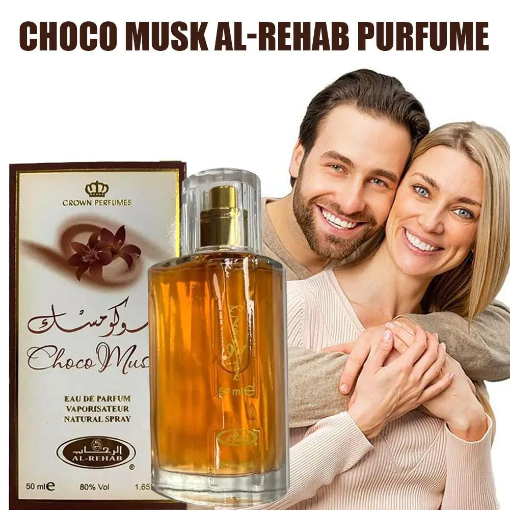 50ml Hot Sales Al-Rehab Choco Musk Eau de Parfum Spray for Women Arabian Dubai Perfume Cologne Fragrance Luxury Crown Perfumes A