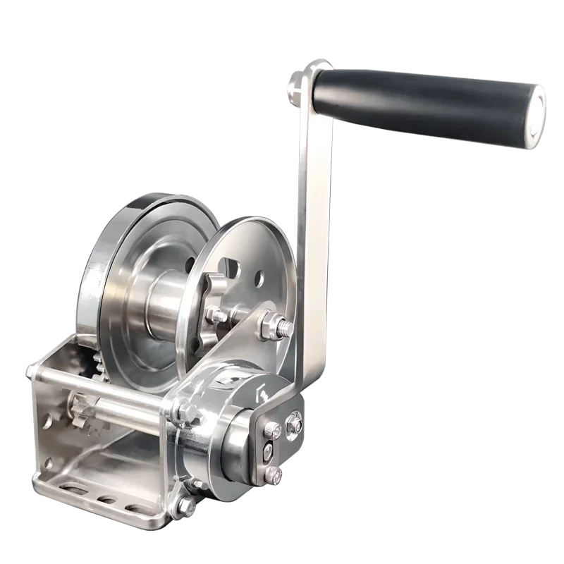 800LBS Heavy Duty Stainless Steel Self-Locking Hand Crank Winch Manual Lifting Cable Hoist Industrial Hanging Tool