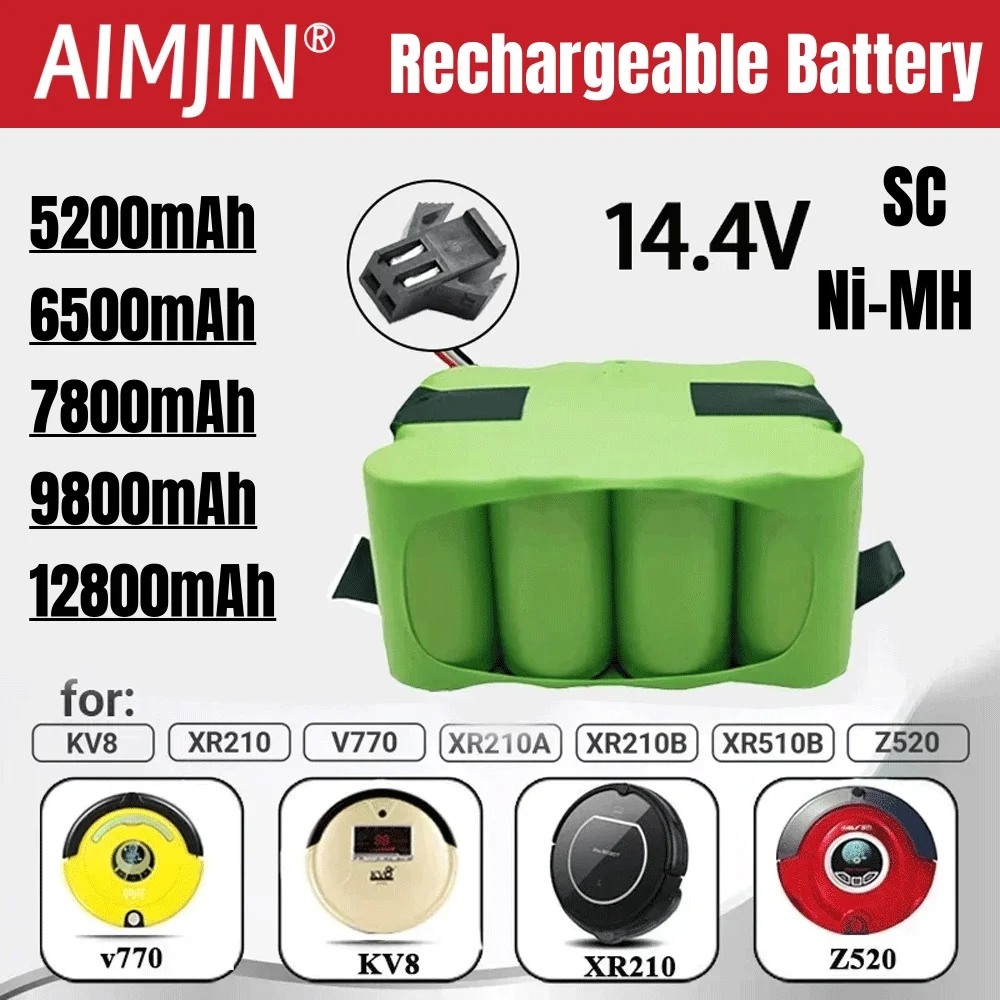 6500mAh 14.4V Ni-MH SC Rechargeable Battery for KV8 XR210 XR210A XR210B XR510B XR510C Vacuum Cleaner Sweeping Robot