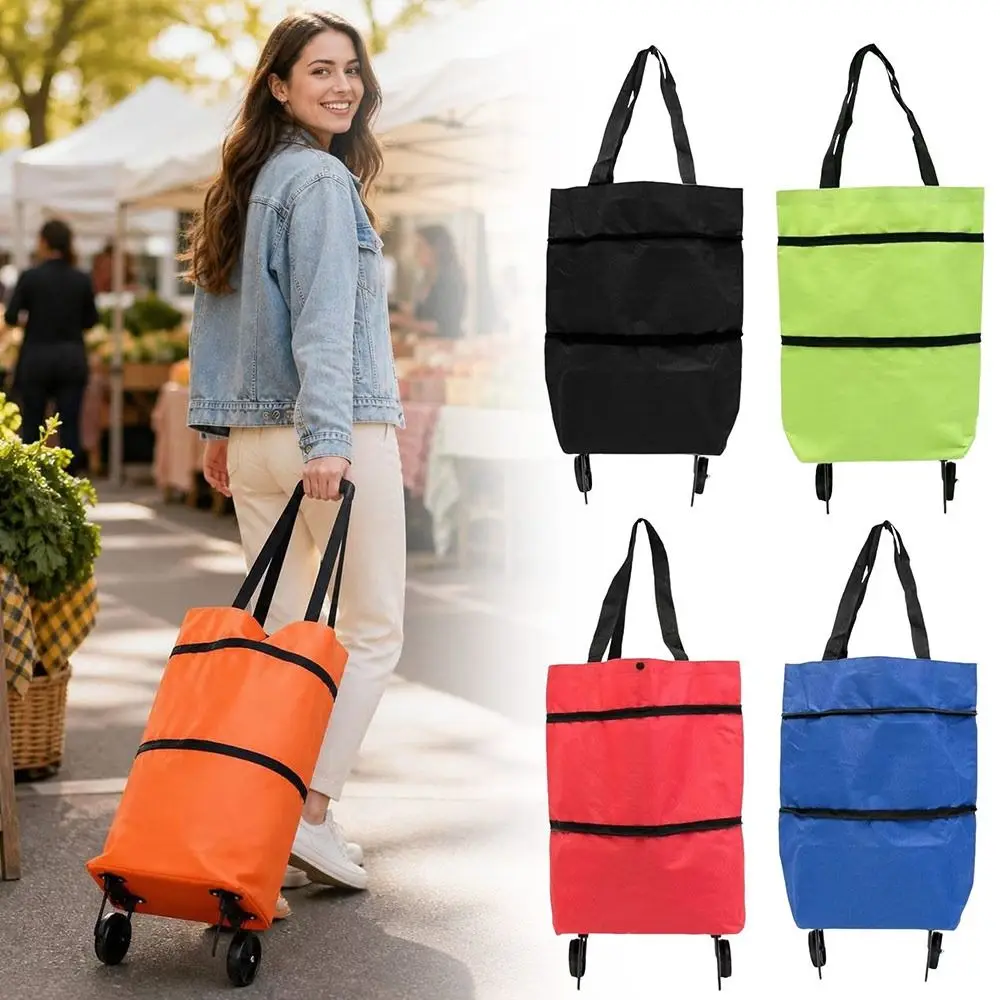 New Foldable Shopping Trolley Wheeled Handheld Carrying Shopping Trolley Bag Portable Shopping Bag Home Use