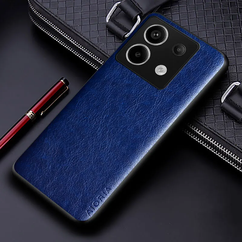 Luxury Leather Case For Xiaomi Redmi Note 13 Pro Plus 5G 4G Funda Business Solid Color Soft Tup&hard Pc Phone Cover Funda Capa