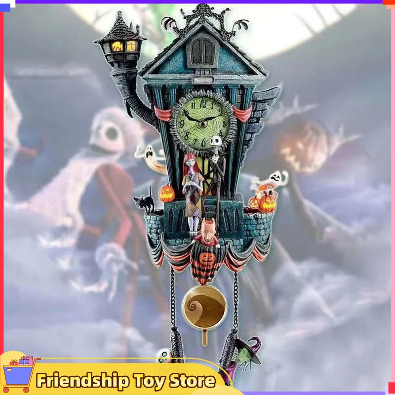 New Hot Nightmare Before Christmas Acrylic Jack Skellington Staring Clock Pendant Decor Model Collection Halloween Toys Gifts