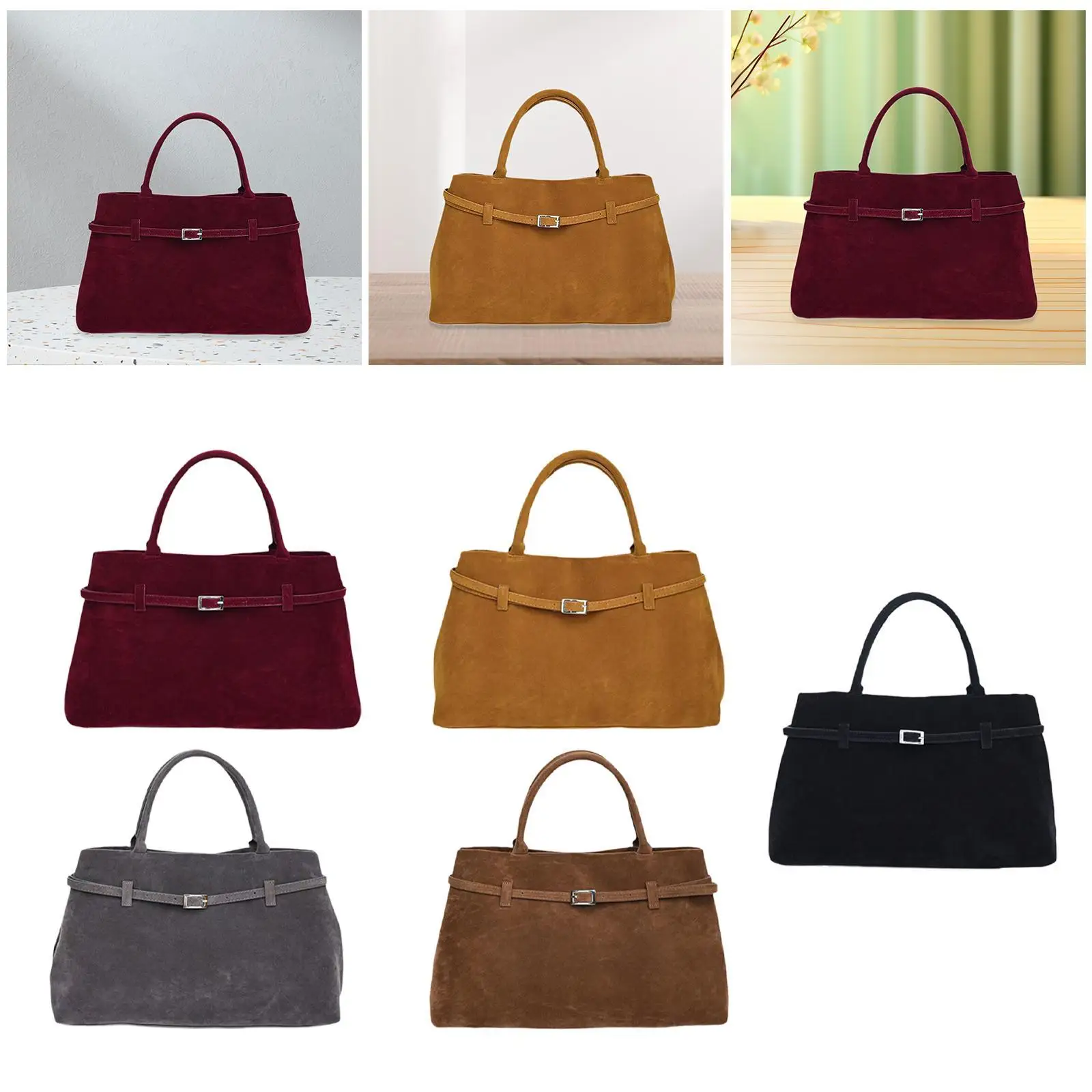 

Suede Tote Bag for Women Ladies Handbag Trendy Large Casual Slouchy Work Bag