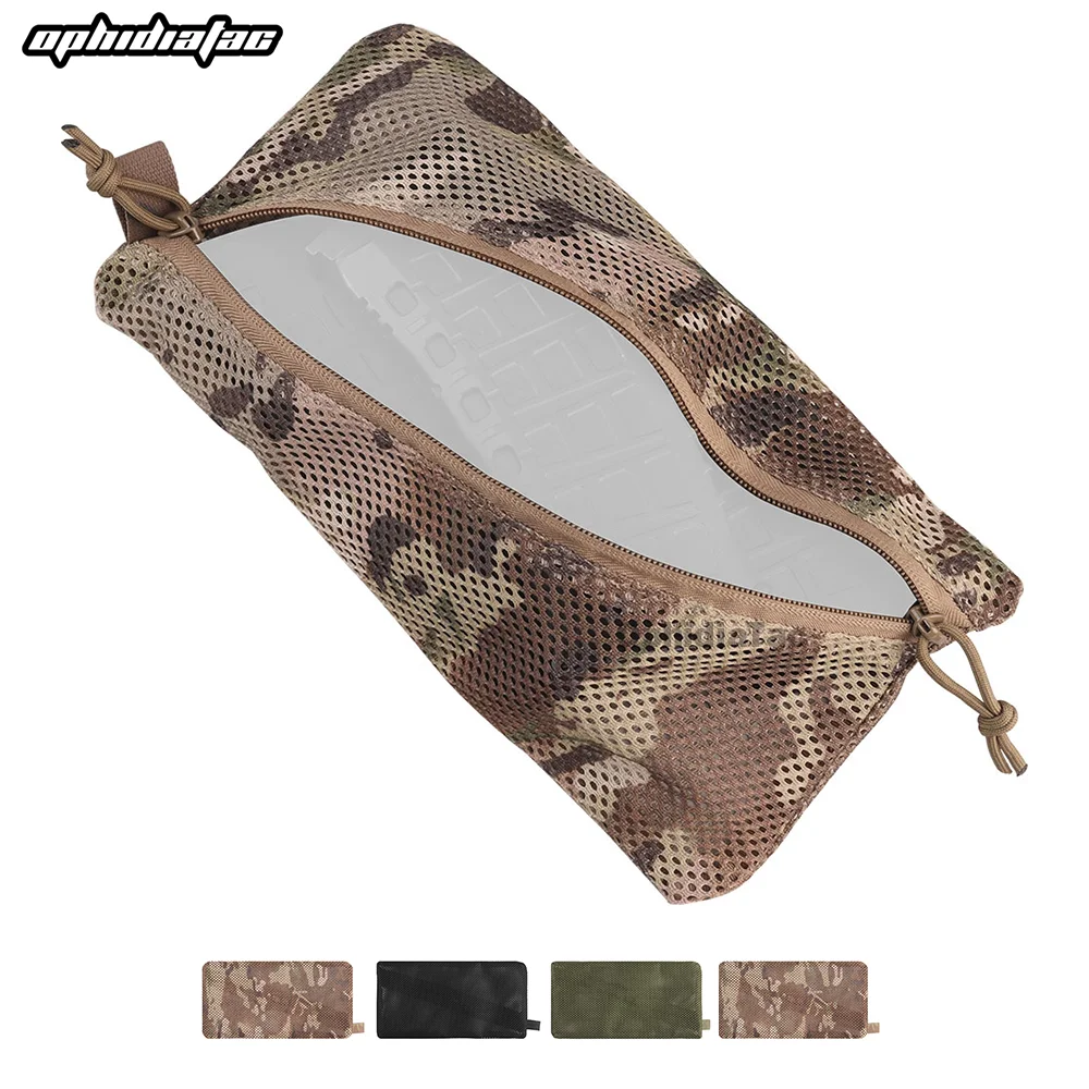 

OphidianTac 6*12in Mesh EDC Pouch Utility Tool Gear Backpack Organizer Pocket Admin Pouch Two-way Zipper Camping Travel Bag