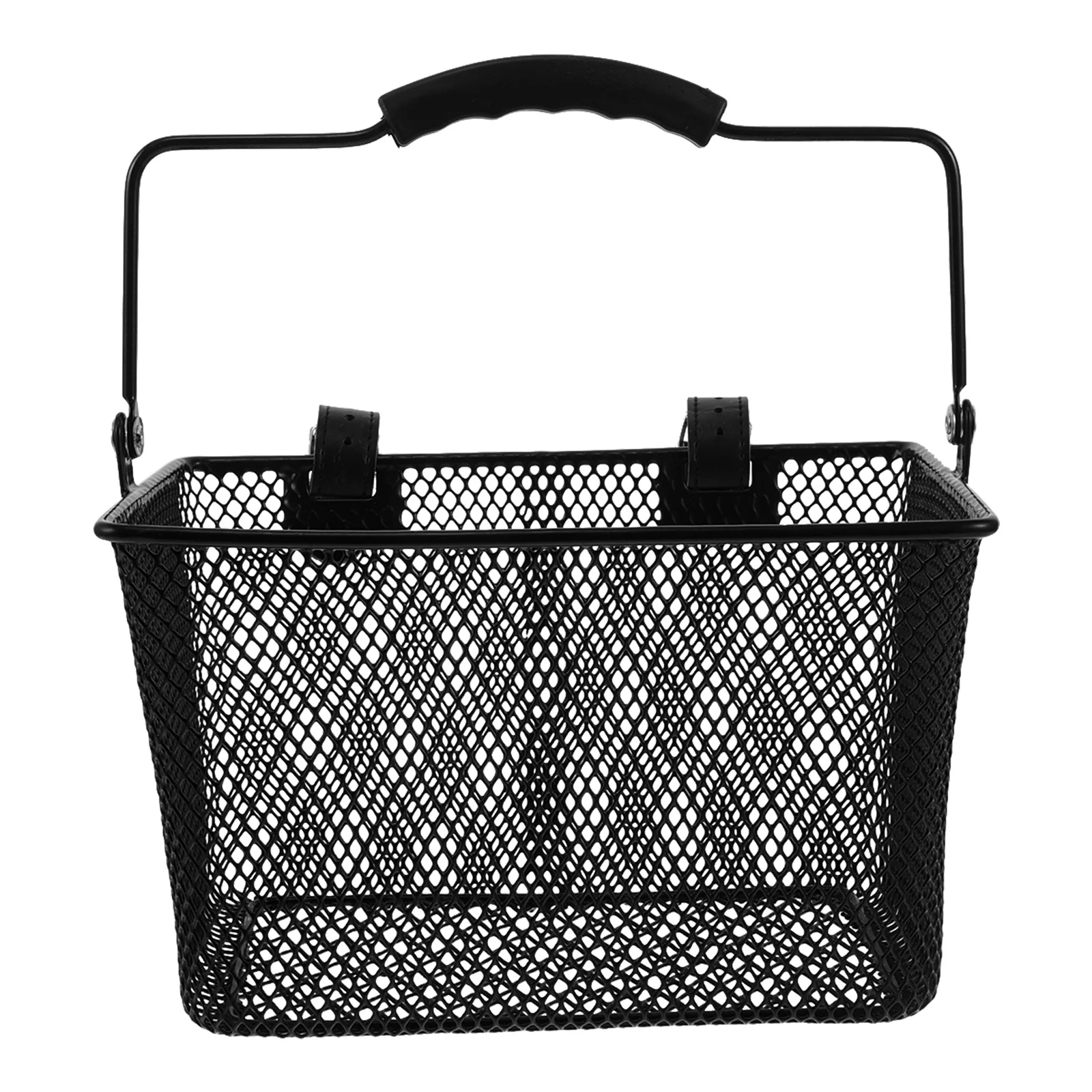 Bike Basket Front Black Detachable Metal Wire Handlebar Storage For Bicycle Tricycle Iron Cargo Rack Cycling