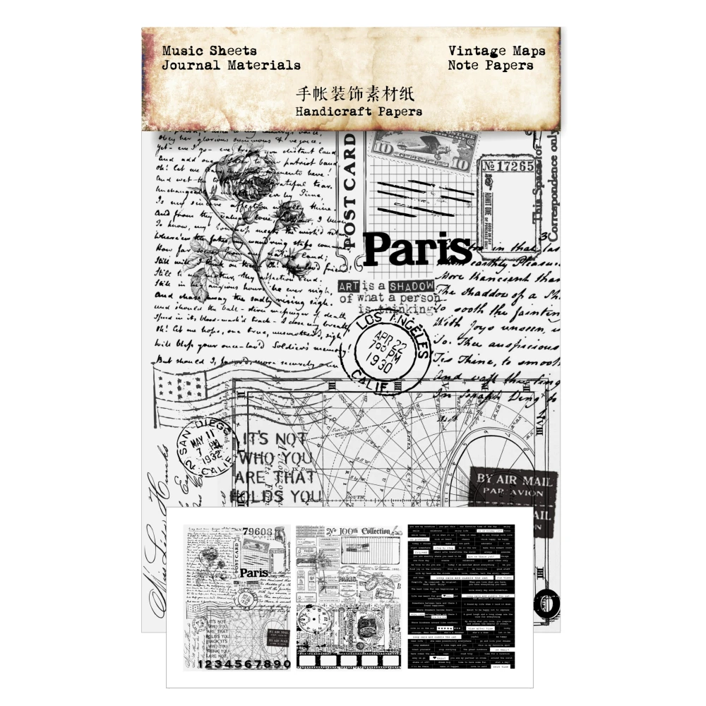 

DIY stickers vintage black and white base sulfuric acid paper stickers scrapbooking album journal happy plan decoration stickers