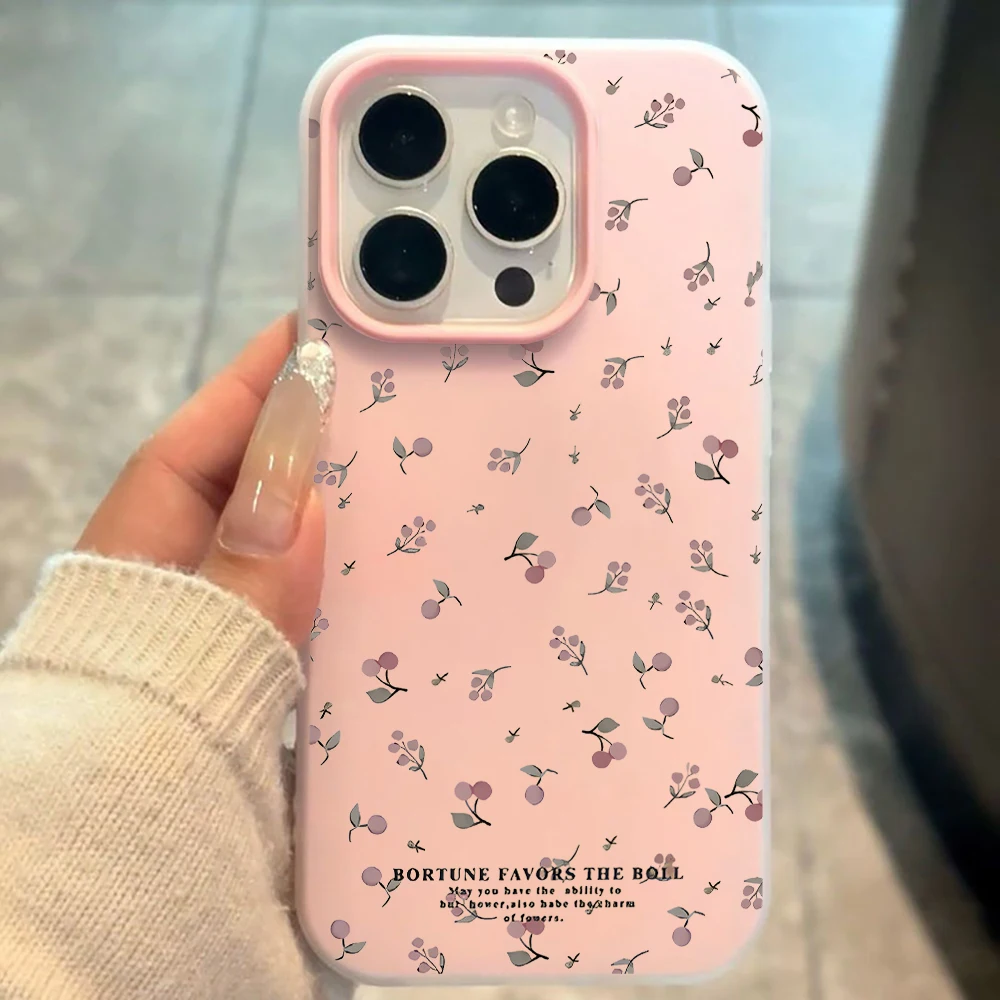 Für iPhone 17 15 16 14 Pro Max Hülle Plus Retro Einfache Blumenmuster-Abdeckung Für iPhone 13 11 12 ProMax XS XR XS 8 Plus Bonbonfarben Hüllen – Detail 1