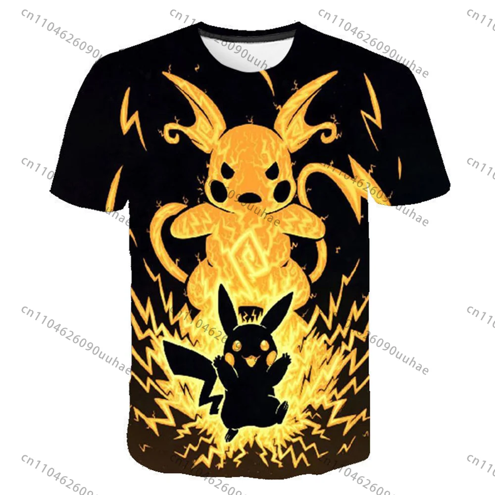 

Japan Anime Bandai Pokémon T Shirt Fashion Casual Printing T Shirts Men Kids Comics Cartoon Short Sleeves Breathable Tees Y2K