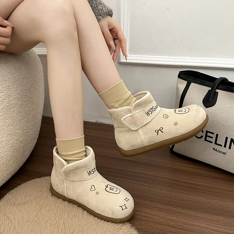 

Thick-soled, Round-toed, Fleece, Warm, Fashionable, Versatile, Comfortable, Anti-slip and Breathable Snow Women's Ankle Boots