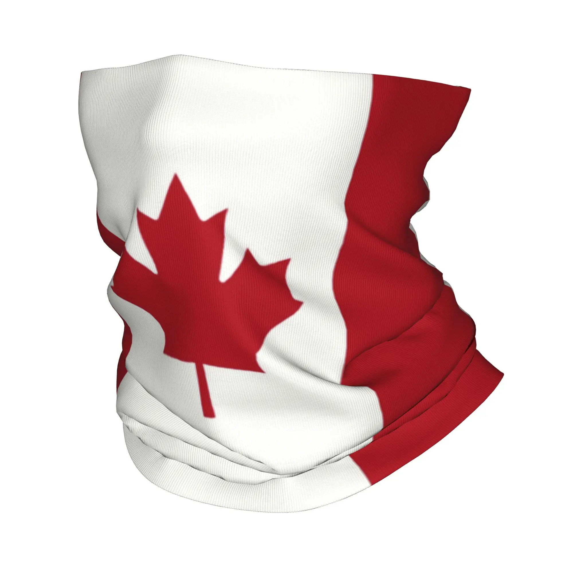 Custom Flag of Canada Winter Headband Neck Warmer Men Women Ski Cycling Tube Scarf Patriotism Face Bandana Gaiter