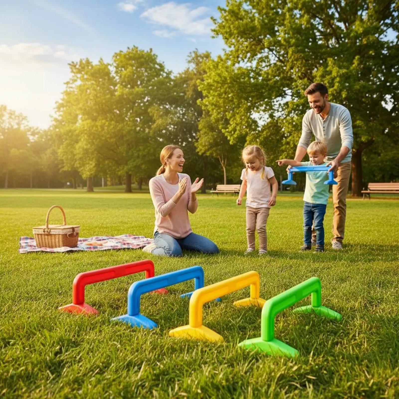 4 Pieces Crawl Tunnel Set Safe Plastic Indoor Obstacle Course Folding Agility Hurdles Easy to Assemble Active Gear for Outdoor - view 5