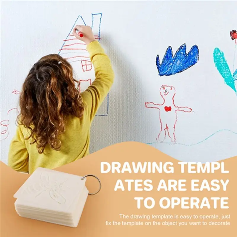 AEE8-60 Pieces Painting Template DIY Craft Template Drawing Stencils Reusable Wall Stencils For Painting For Wall Home