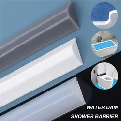 Collapsible Shower Threshold Water Dam Guard Shower Barrier Door Water Stopper Silicone Wet Dry Separation Kitchen Bathroom Sink