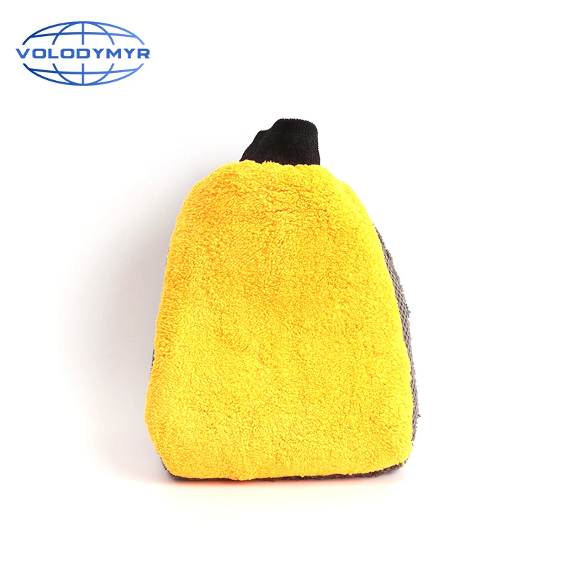 

Volodymyr Wash Mitt Microfiber Car Window Cleaner Detailer Orange Soft and Absorbent Detailing Tools for Auto Cleaning Car Wash