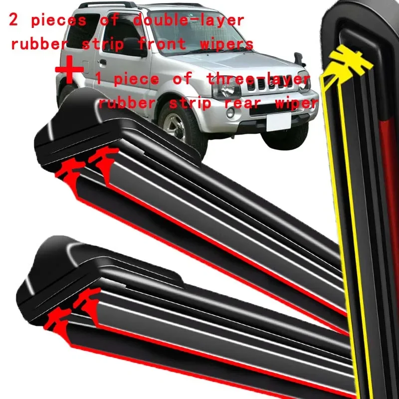 For Suzuki Jimny MK3 1998-2018 1999 2000 2001 Wiper Front & Rear Wiper Blades Windshield Windscreen Window Brushes 18