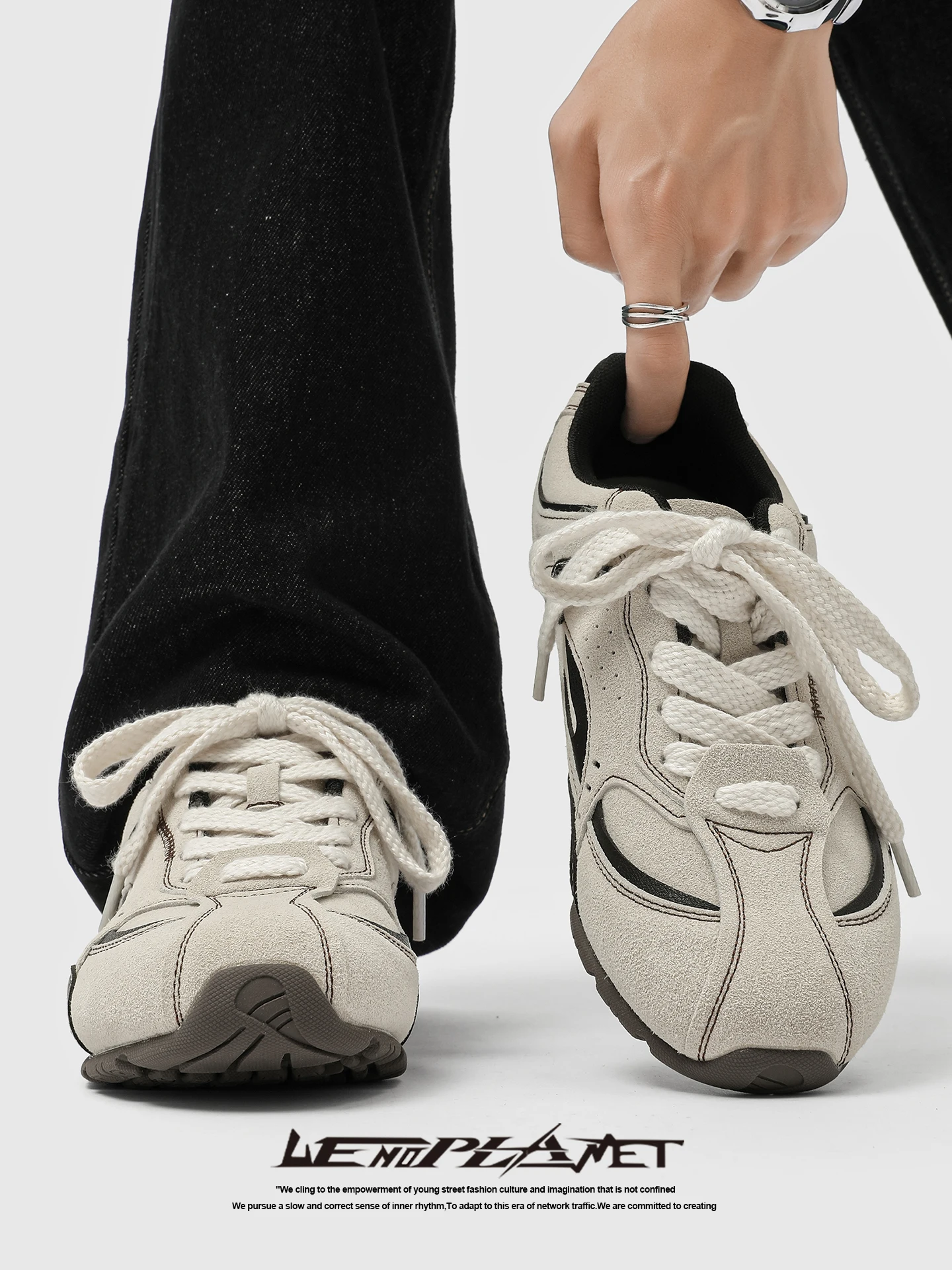 Retro Racing Style Men's And Women's Casual Deqin Shoes Breathable Versatile Flat Bottom Couple's Low Top Rubber Soled Shoes
