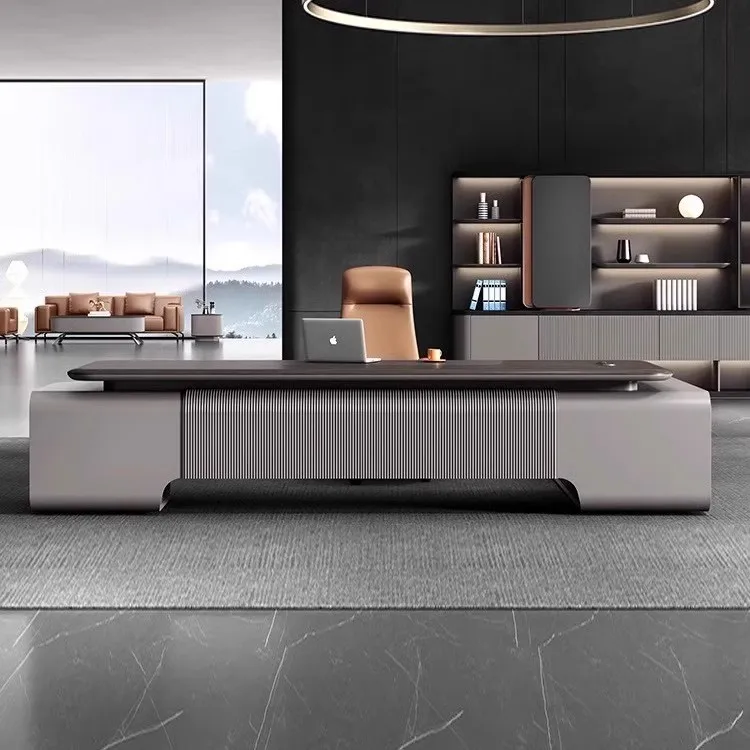 

High-end boss table, simple and modern president, large class desk, Dong fashion light luxury, director's office, office desk
