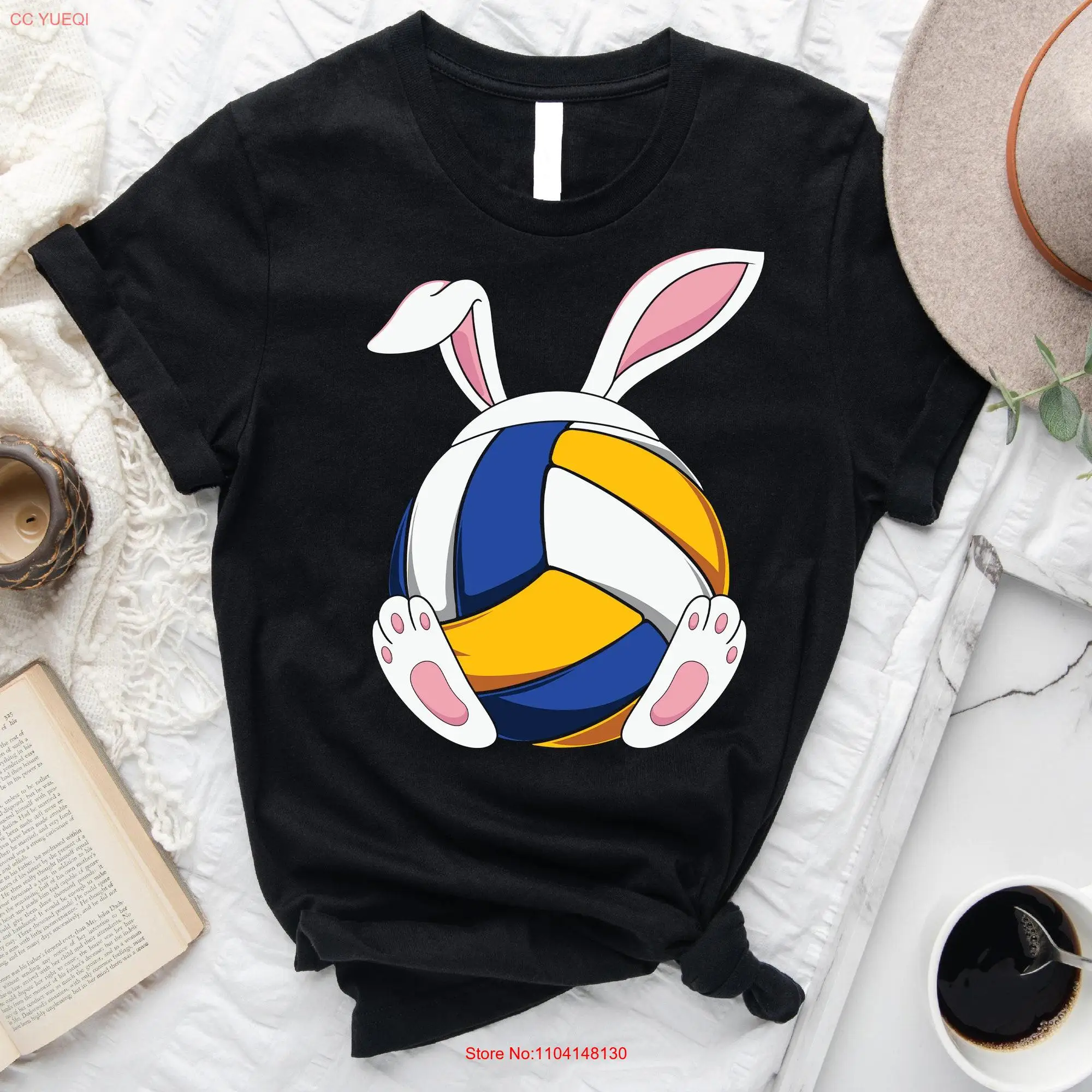 Easter Bunny T Shirt Cute Outfit Voleyball Volleyball Mom For Player G268 long or short sleeves