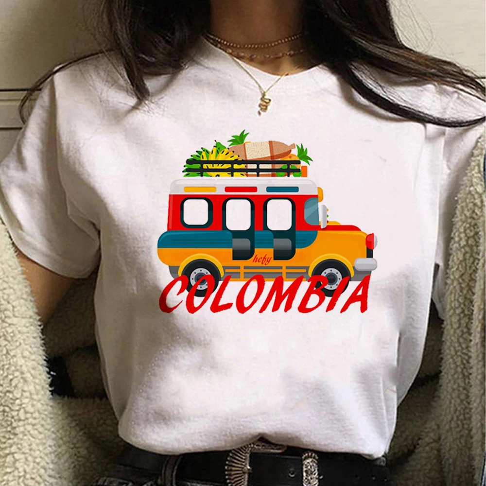 Colombia tshirt women designer Y2K Tee girl anime manga streetwear clothes