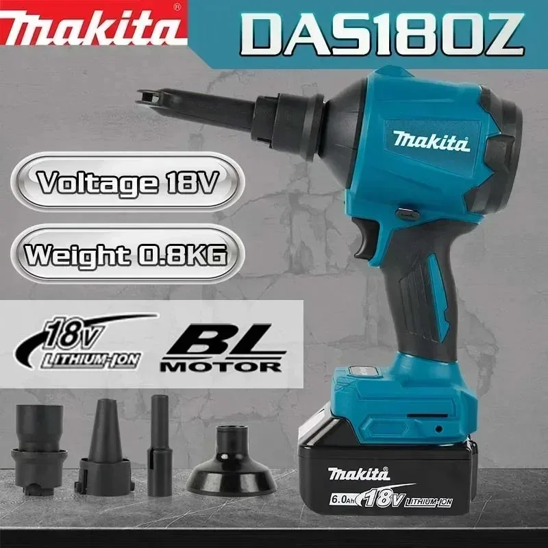 

Makita DAS180 Brushless Cordless Air Blower 18V Multifunction Dusting Machine with Nozzle Air Dust Removal Gun Inflator Tool