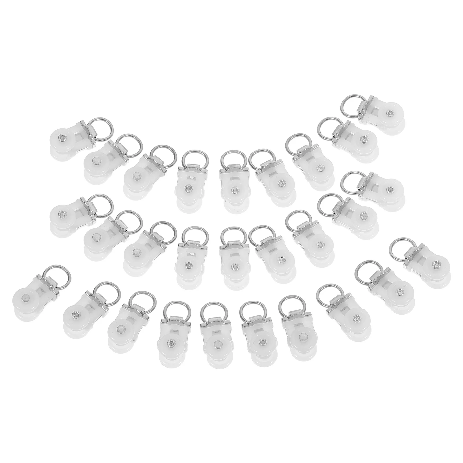 

30pcs Curtain Track Pulley Double Wheel Alloy Plastic Smooth Sliding Quiet Heavy Duty For Home Office Bedroom Window Rail System