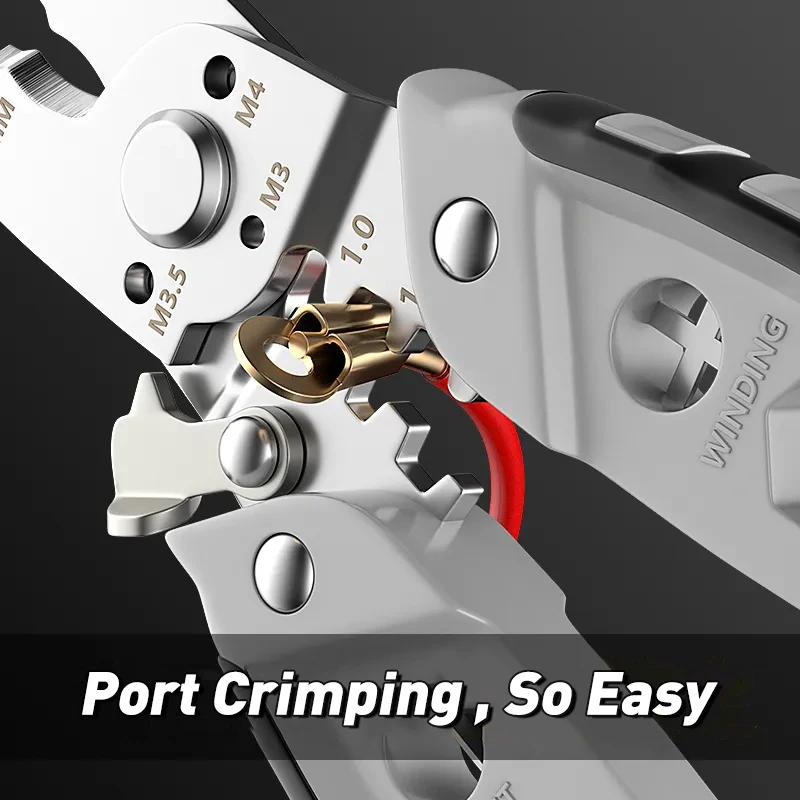 Wire Stripping Pliers Multifunction Electrician Cable Cutting Terminal Crimping Splitting Winding Line Hand Tools