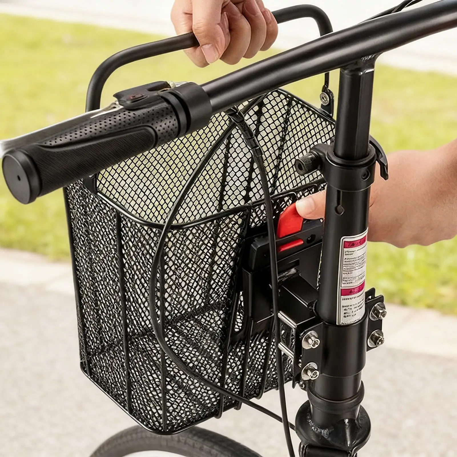 

Bike Basket Quick Release Handlebar Mount With Handle Front Basket For Electric Bike For Road Mountain Electric Scooter Cycling