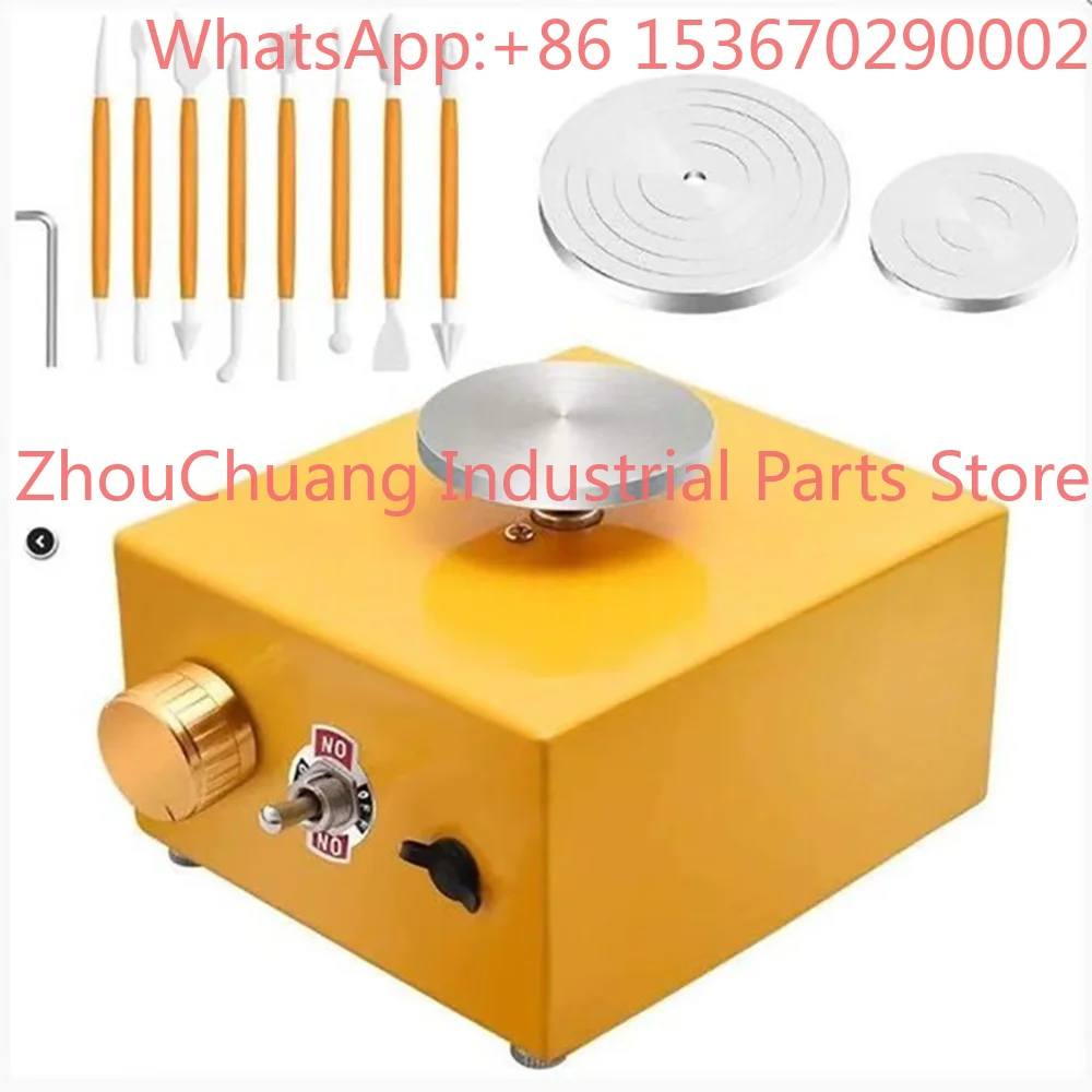Electric Pottery Wheel Machine with Sculpting Kit, Ceramic Pottery Clay Tools Rotating Rotary Plate Mini Water Pottery Turntable