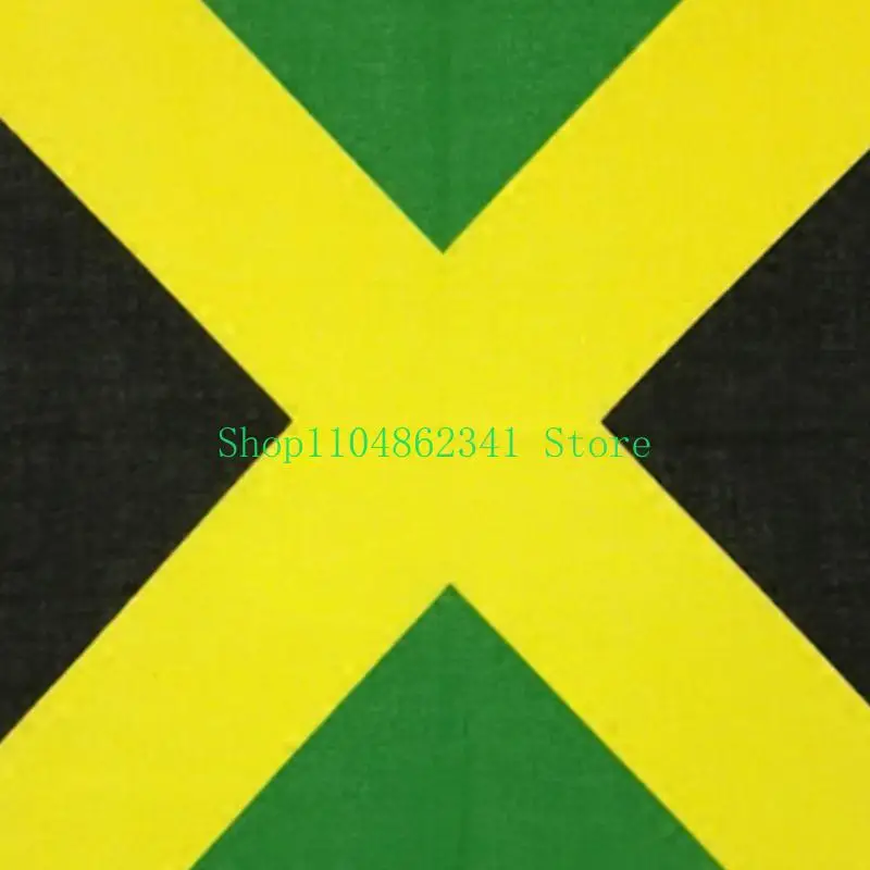 5ASD JAMAICA Flag للجنسين مربع بانداناس القطن وشاح الشعر راكب الدراجة النارية الدراجة النارية العنق HIP-HOP الجهاز الوطني الملحق
