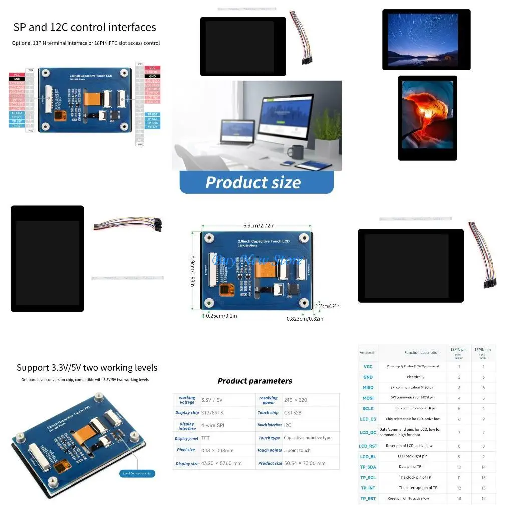 

20CE 2.8Inch 262K Display Screen 240x320 Resolution for Home Automation Crisp and Responsive