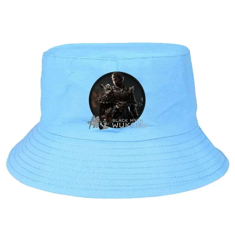 Streetwear Black Myth Wukong Bucket Hat Casual Summer Bucket Hat Man Women Cool Streetwear Outdoor Sunscreen Fishing Hunting Cap