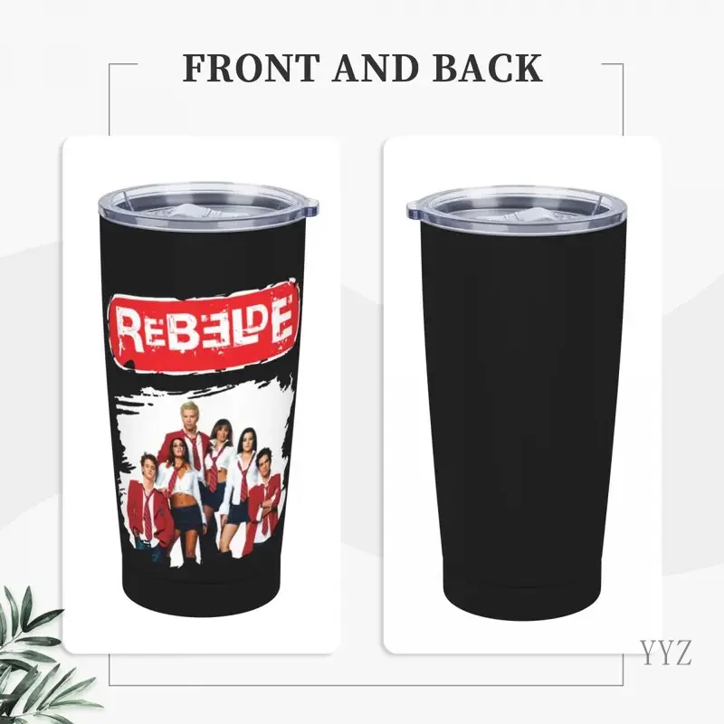 Rebelde Rbd Mexican 20 Oz Tumbler Vacuum Insulated Travel Coffee Mug with Lid and Straw Stainless Steel Smoothie Tea Mug Car Cup