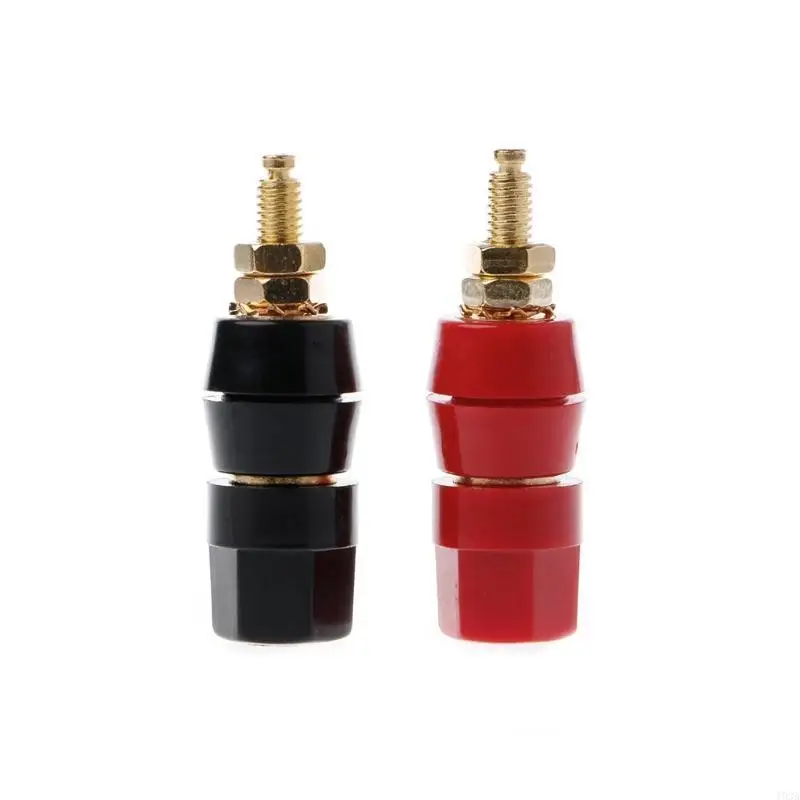 193A 1 Pair 4mm Banana Plug Red Black Connector Amplifier Terminal Binding Post Speak