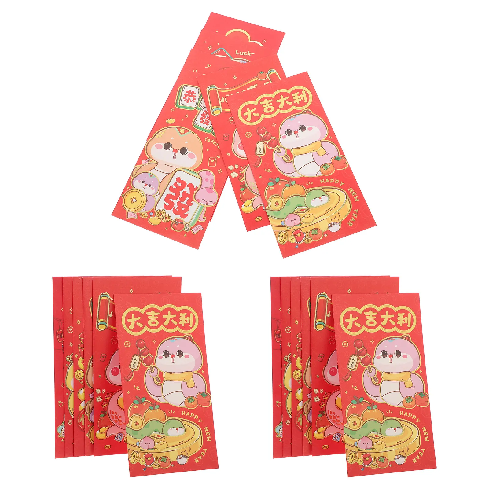 

18pcs Red Envelope Bag Chinese New Year Holder Wedding Festival Pearl Paper Vibrant Cartoon Design of the