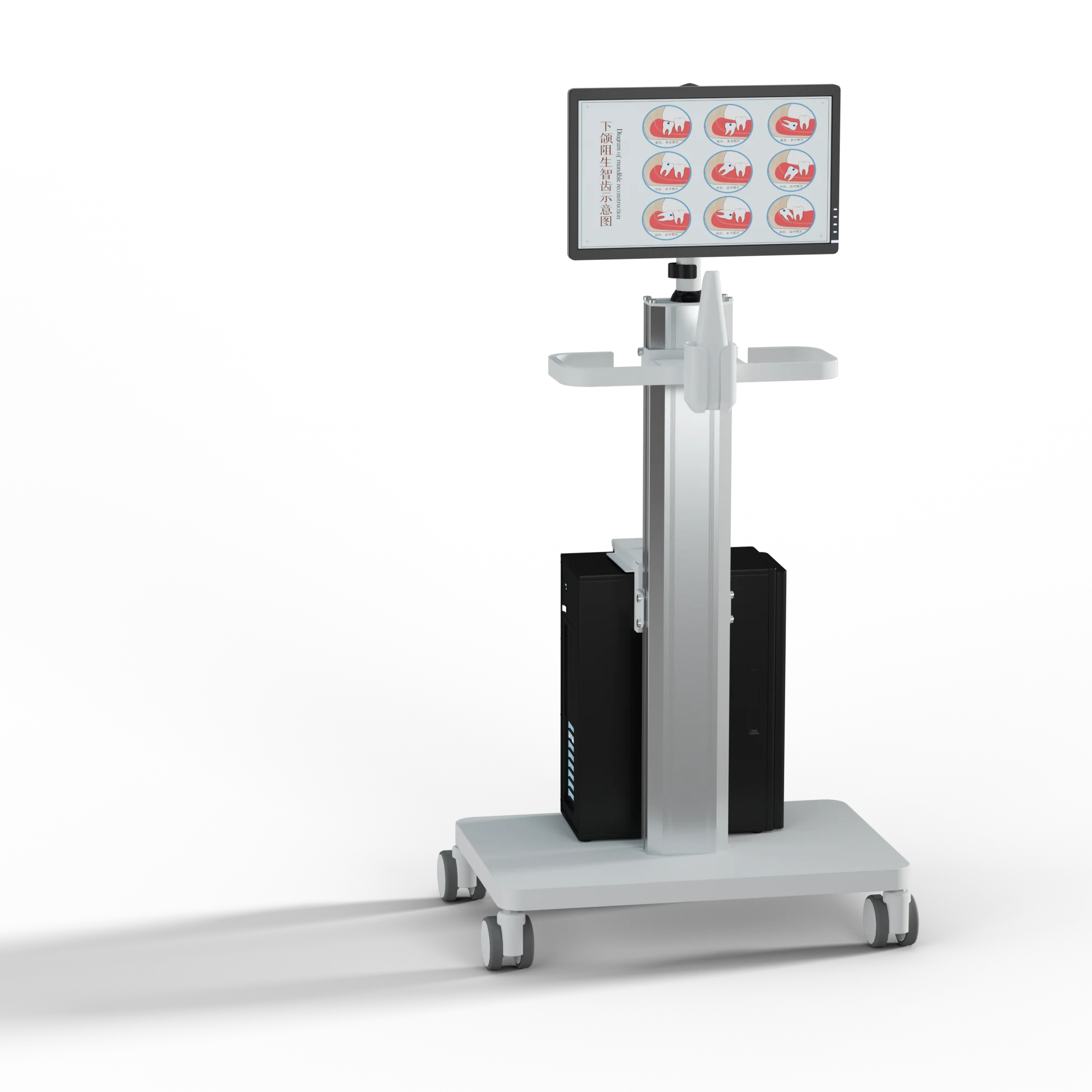 

Больничная медицинская тележка для медсестры, мобильный компьютер, медицинская рабочая станция, тележка для стоматологов, OEM упаковка, тип мебели