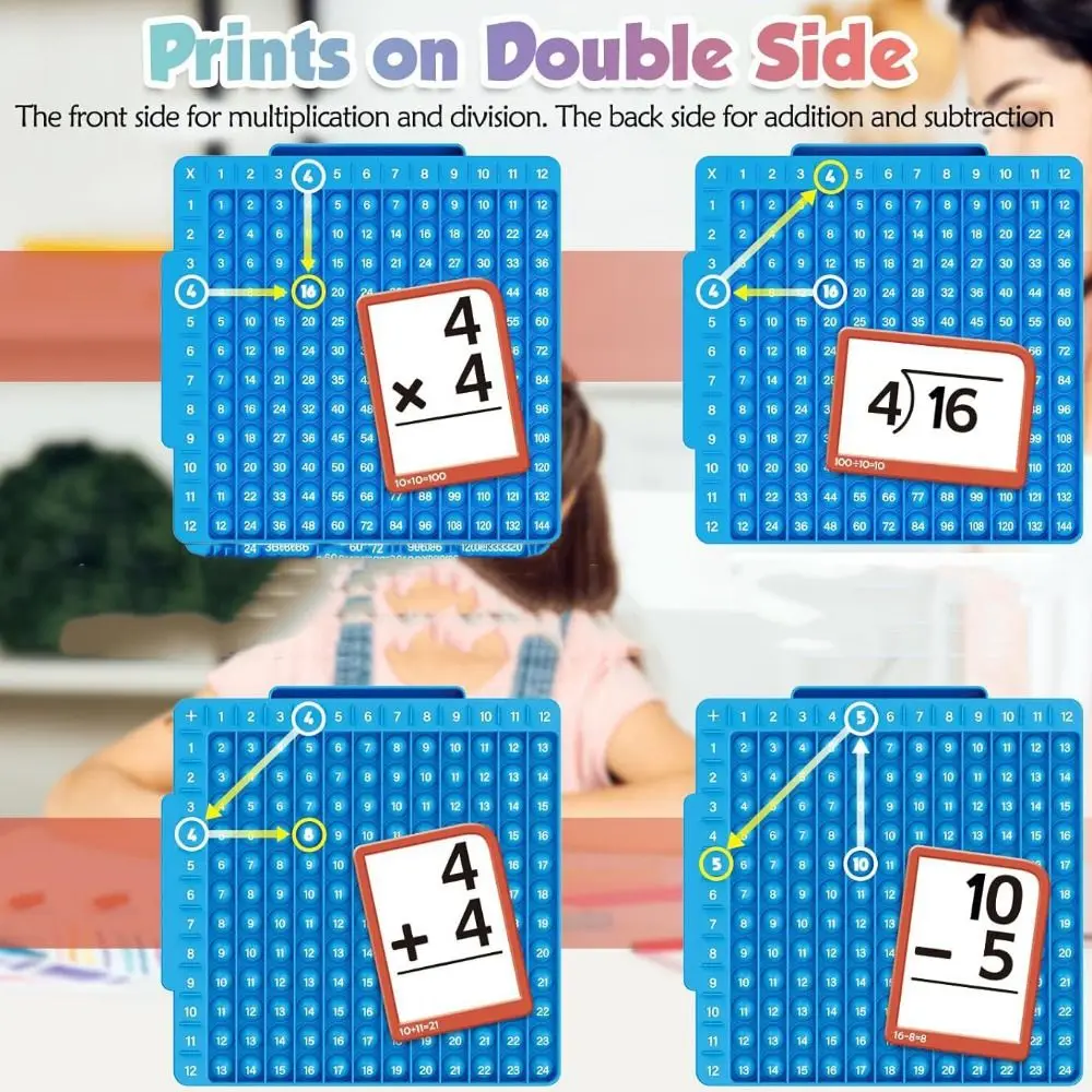 수학 조작 곱셈 플래시 카드 게임 블록 조기 교육 수학 보드 Fidget 장난감 IQ 게임 휴대용
