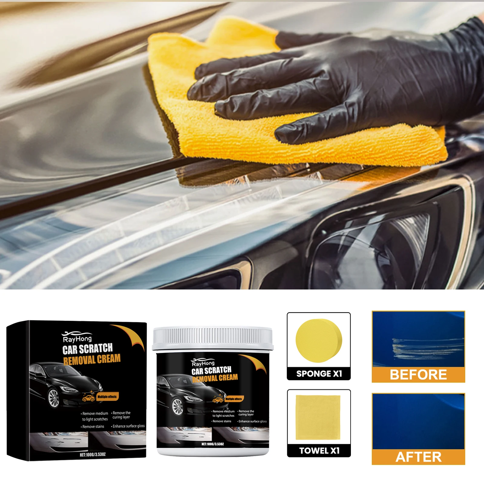 Car Scratch Paste Remove dirt and dust repair paint scratches polishing maintenance refurbishment coating paste