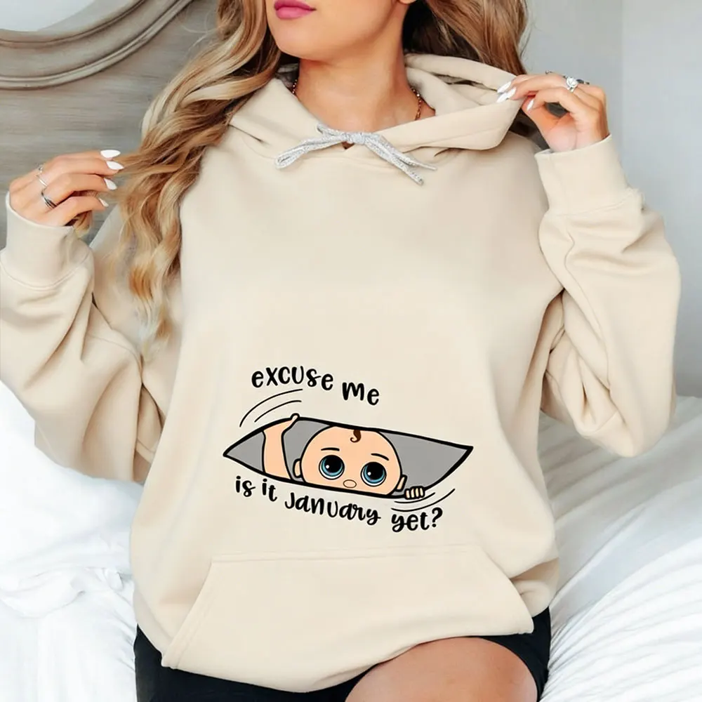 

Excuse Me Is It Maternity Sweatshirts Peeking Baby Pregnant Reveal Sweater Maternity Mom Hoodie Pregnancy Gifts for Mom Pullover