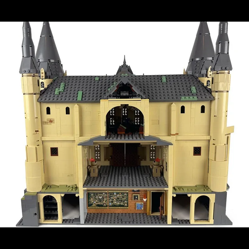 Magic Movie Moc Building Blocks Scene Architecture Magic School Entrance Hall Modular Building Blocks Festival Gift Toy DIY Set