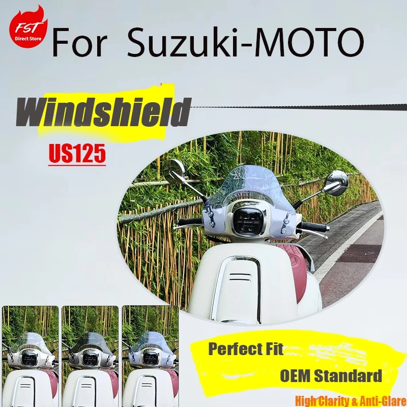 Suitable For Suzuki Us125 Windshield Modification Us125 Retro Windshield Front Windshield Accessories G