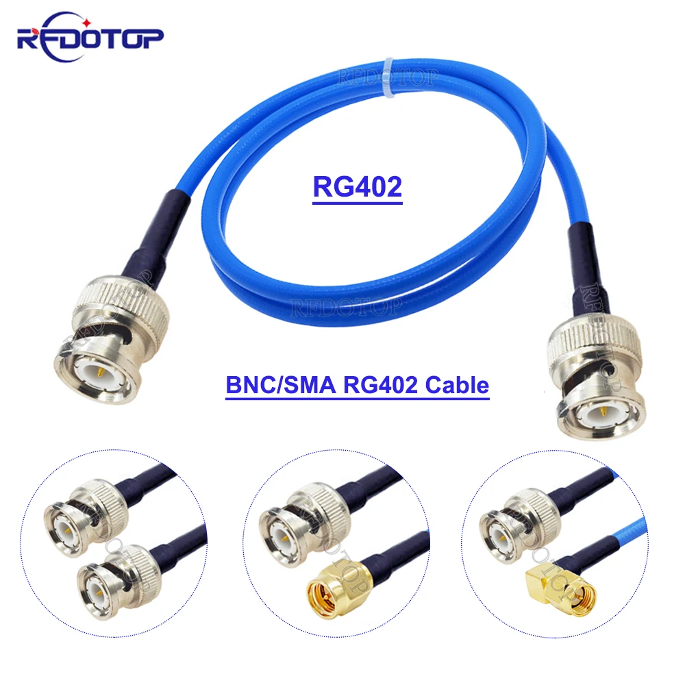 1Pcs RG402 BNC Male to SMA Male/Female Connector BNC to SMA Semi-Felxible RG402 Cable High Frequency Test RFDOTOP