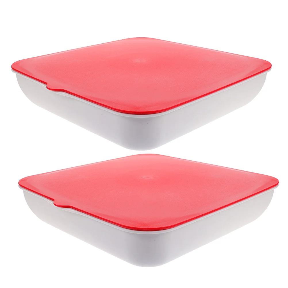 2 قطعة منظم صينية الفاكهة مقسمة صينية تقديم أطباق الوجبات الخفيفة البلاستيكية غطاء منظم الوجبات الخفيفة للحفلات والنزهات تخزين المواد الغذائية الطازجة #3