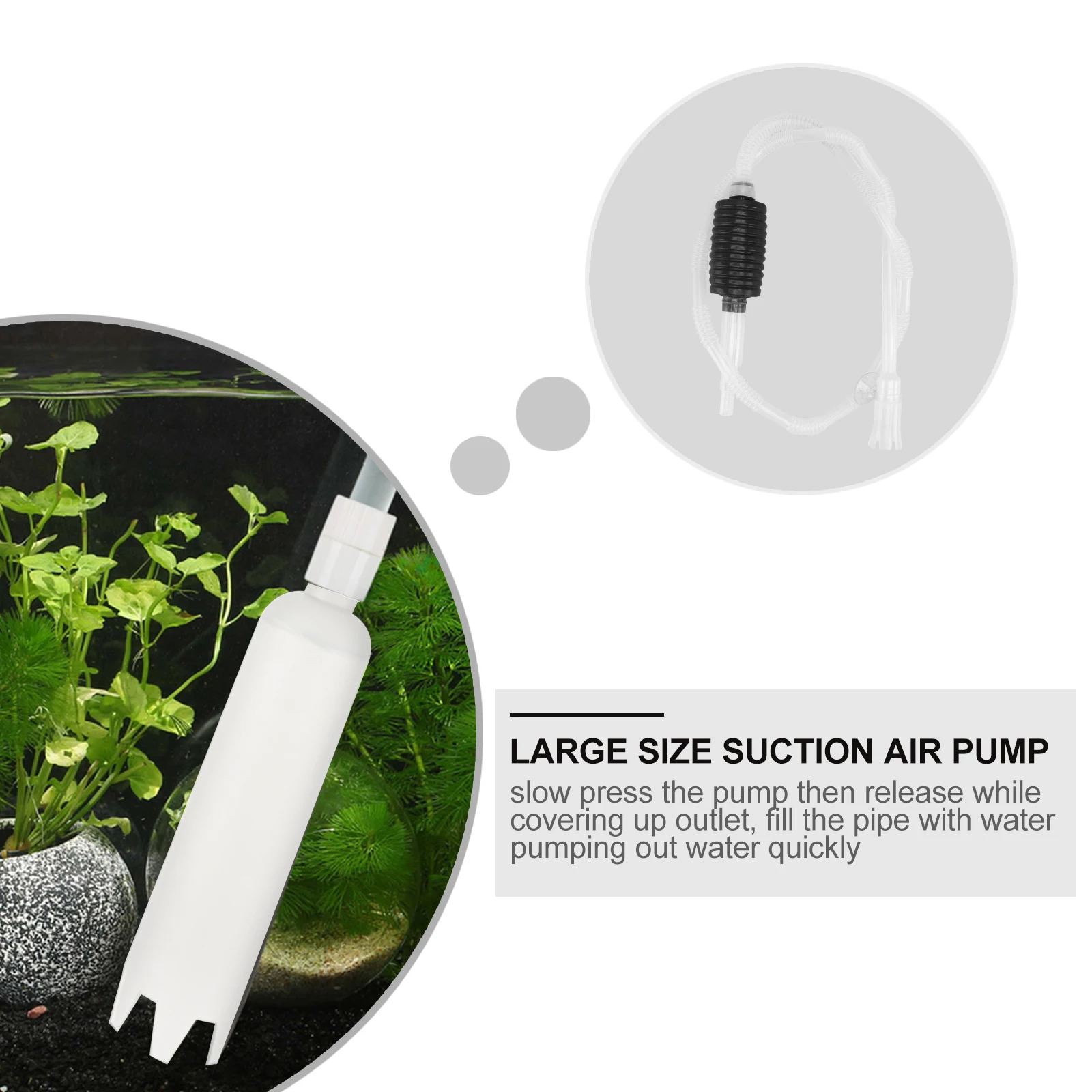

1Set Water Changer Siphon Sand Cleaner Large Suction Air Pump Gravel Pond Washing Aquarium Filter Depth 20Cm+ Fish Tank Cleaner