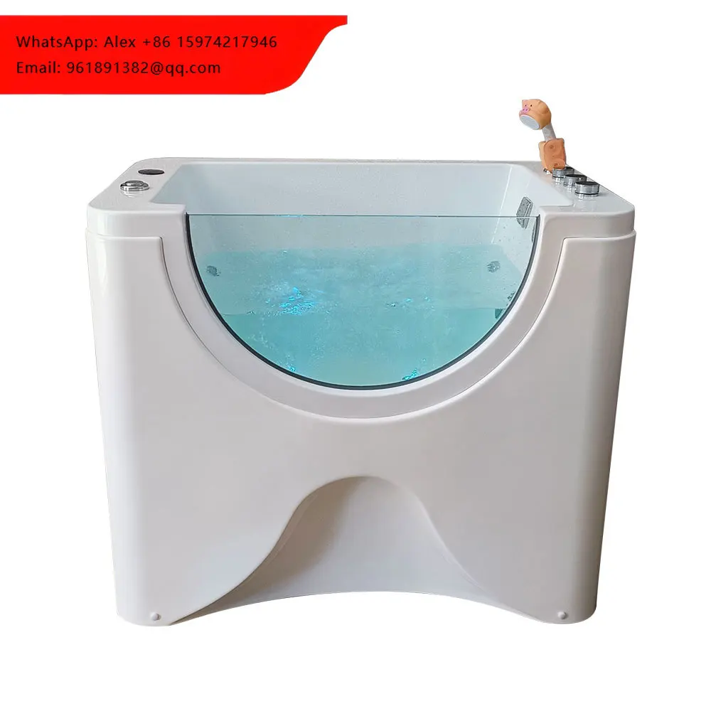

Modern Design Ozone Professional Pet Dog Jacuzzier Freestanding Massage Pet Bathtub Wash Grooming LED Pet Spa Bathtub