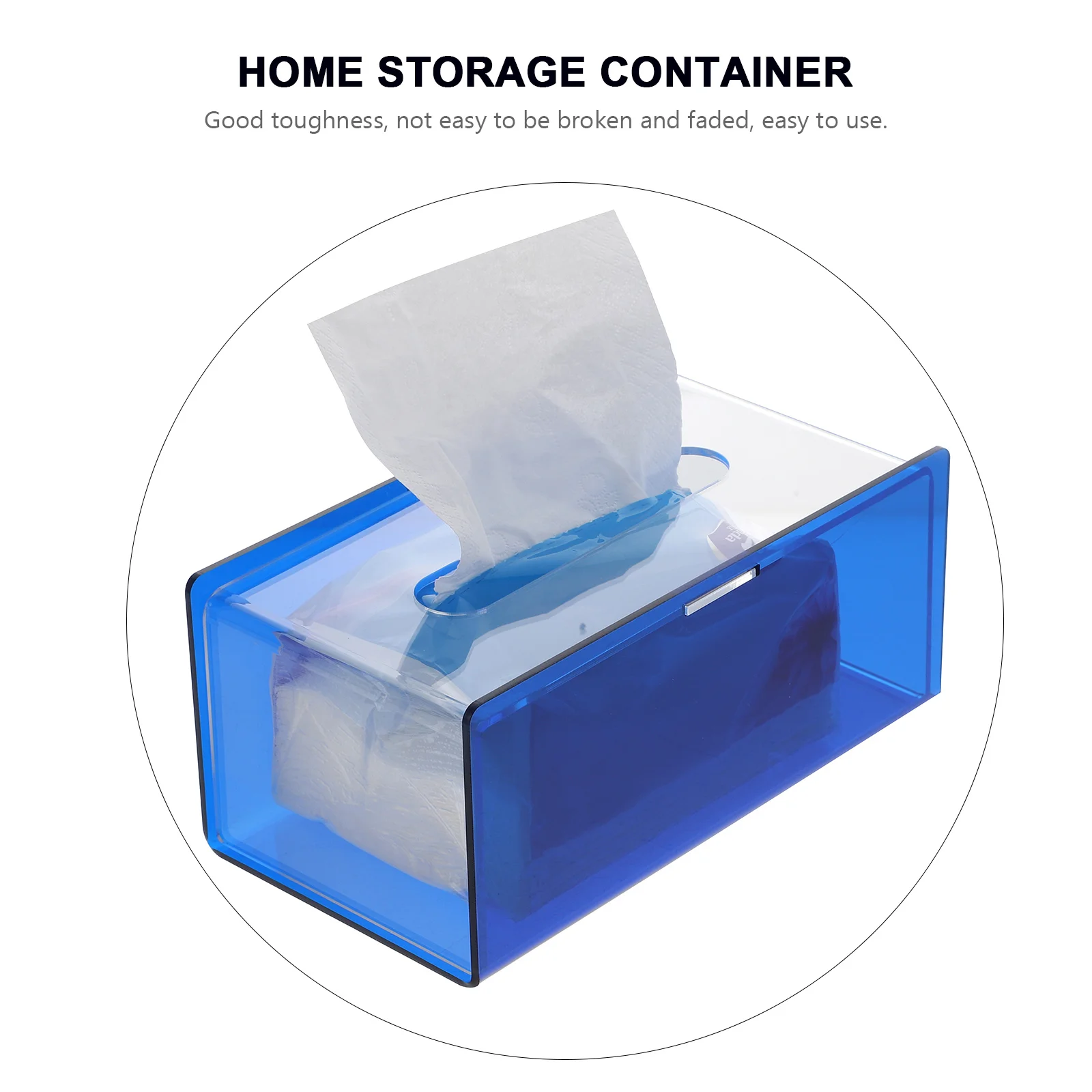 

Acrylic Paper Box Delicate Tissue Container Transparent Napkin Blue Household Case Storage